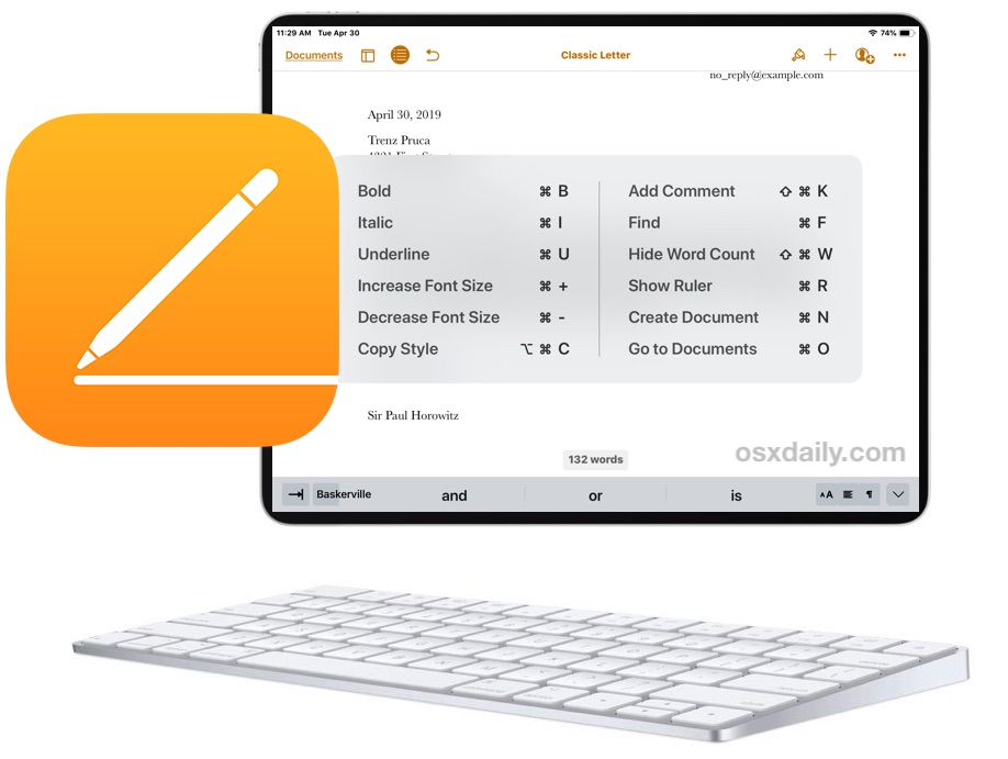 16 Helpful Keyboard Shortcuts for Pages on iPad