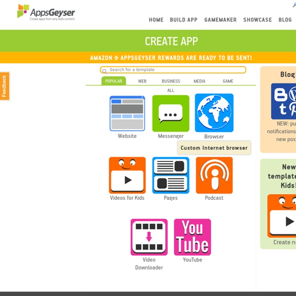 Create free andorid app online / AppsGeyser Pearltrees