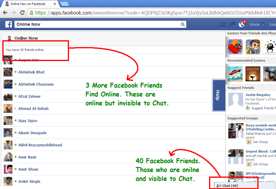 How To Detect ON But Invisible/Offline To Chat Friends On Facebook?