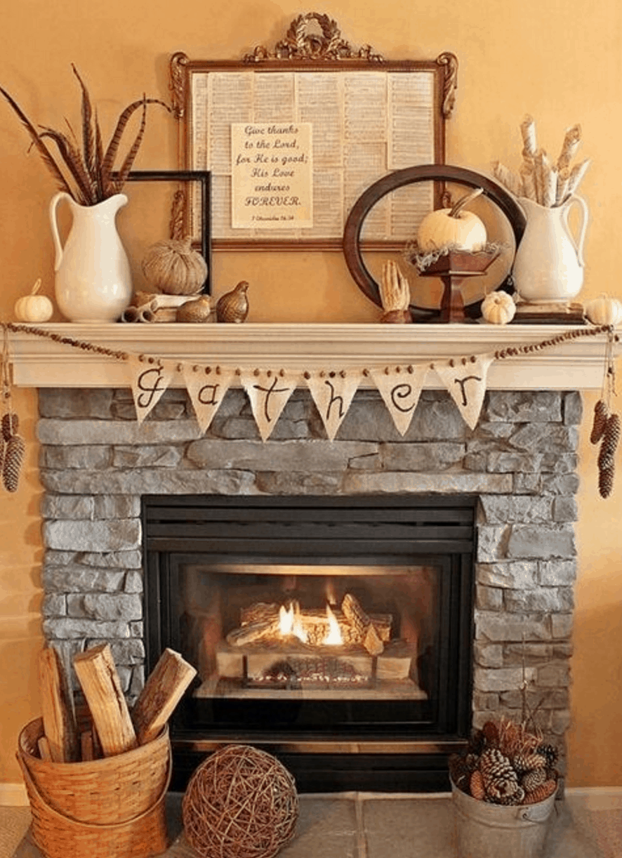 15 Fall Decor Ideas for your Fireplace Mantle