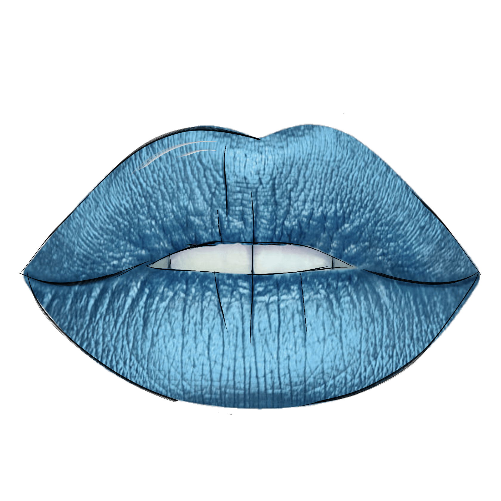 outline outlines lips blue remix drawing draw tumblr...