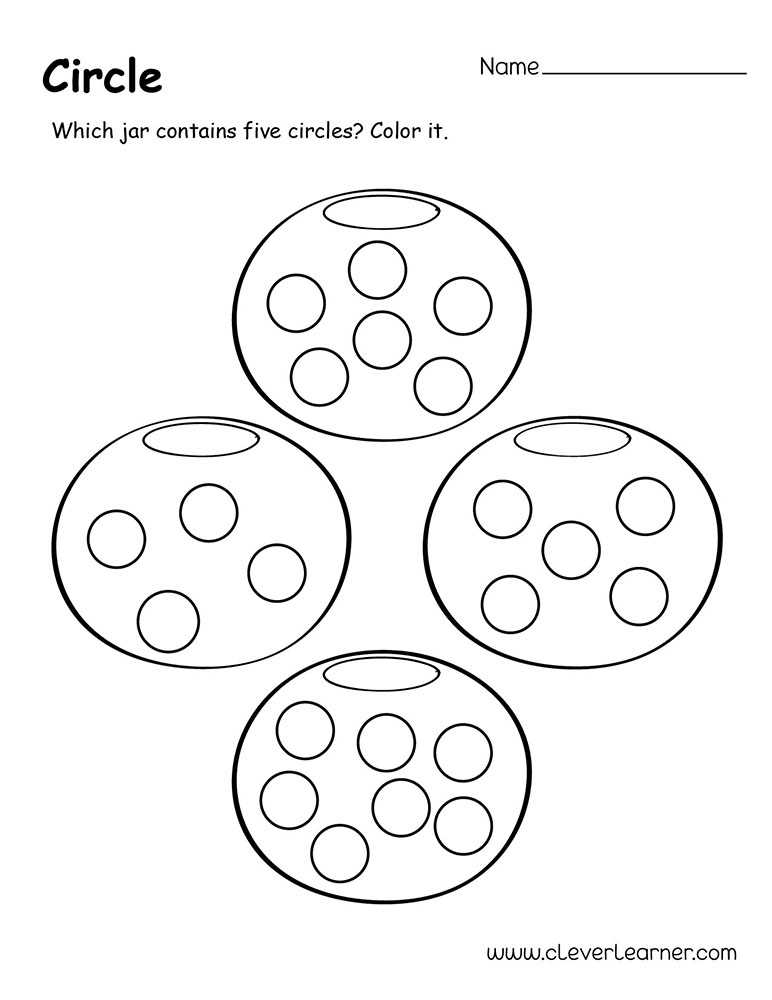 Circle shape activity sheets for preschool children