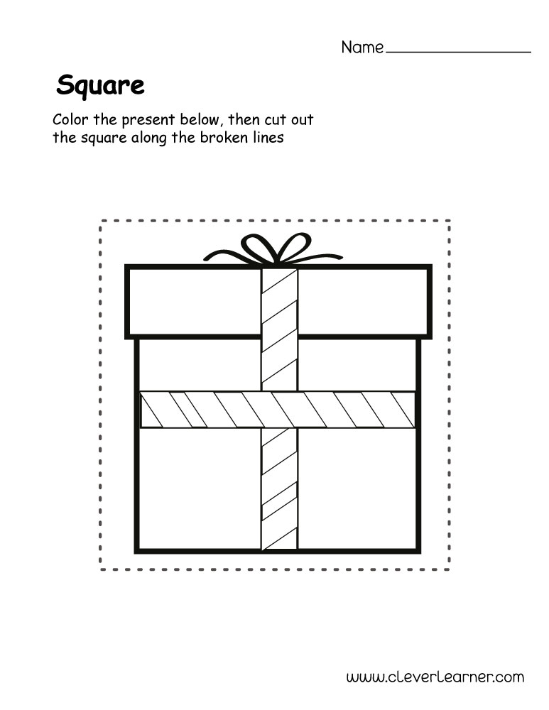 Free square shape activity sheets for school children