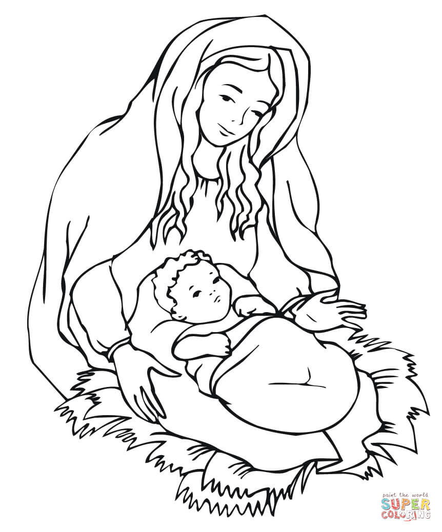 Virgin Mary Coloring Pages Coloring Home