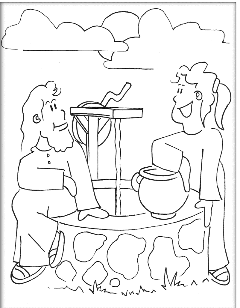 Woman At The Well Coloring Page Coloring Home