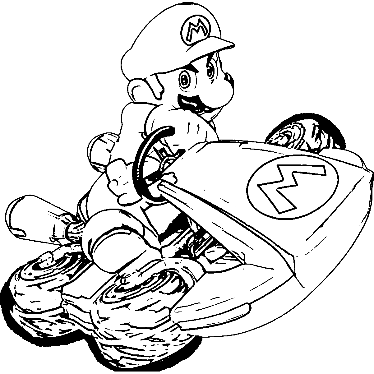Mario Kart 8 Mario Coloring Page Wecoloringpage Coloring Home