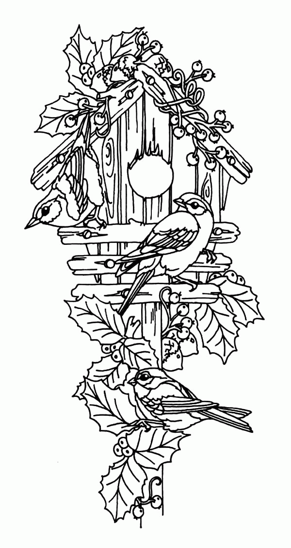 Birdhouse Coloring Page Coloring Home