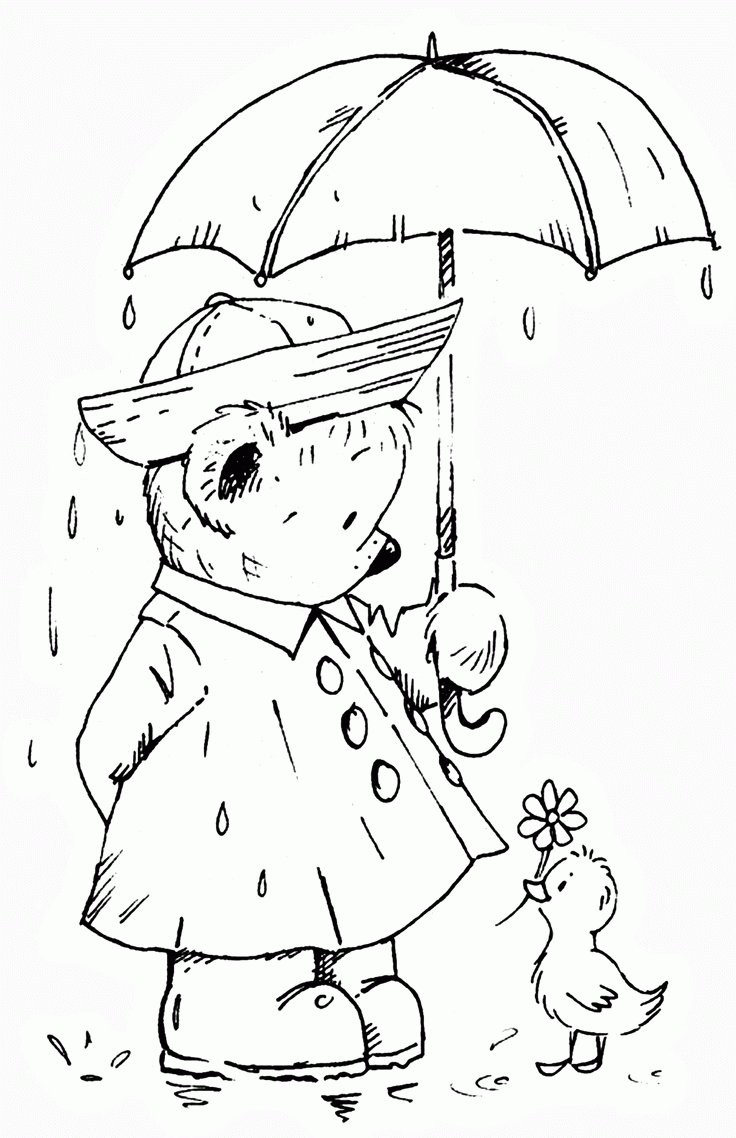 Rain Coloring Pages Coloring Home