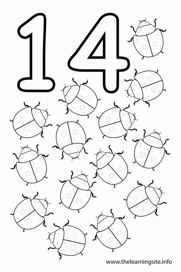 Number 14 Coloring Page Coloring Home