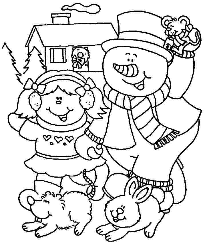 Winter Coloring Pages For Kindergarten Coloring Home