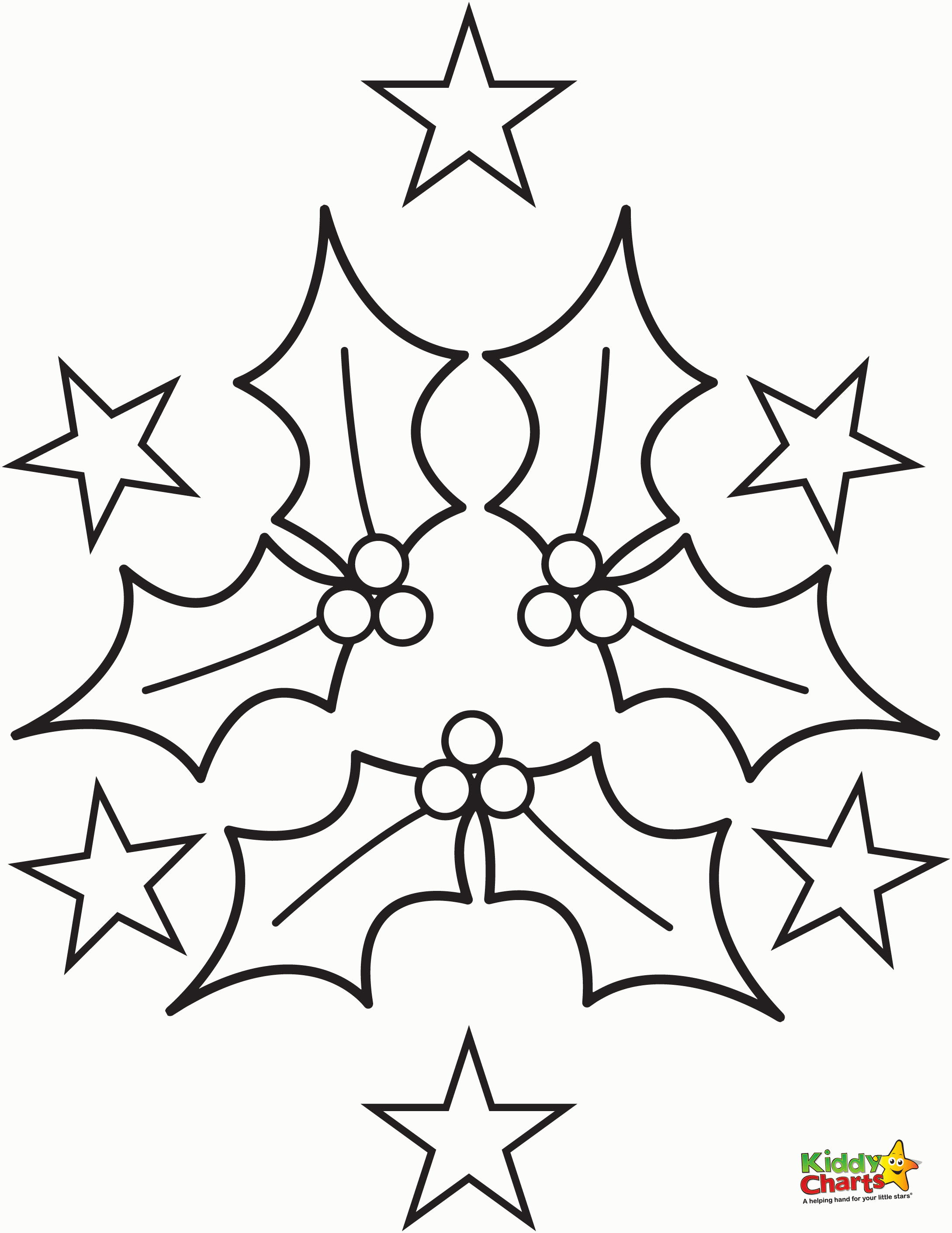 Printable Christmas Holly Coloring Pages Coloring Home