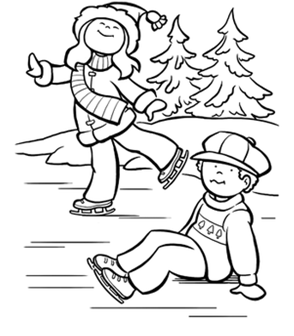 Ice skating coloring pages to download and print for free