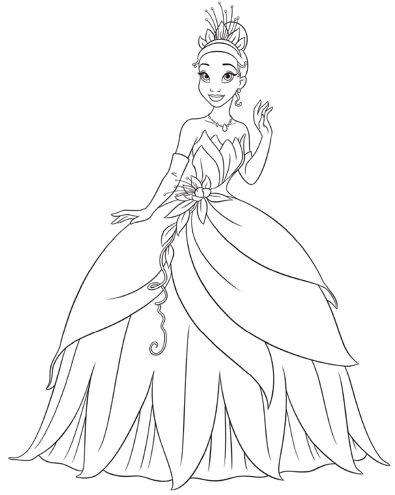 Tiana coloring pages to download and print for free