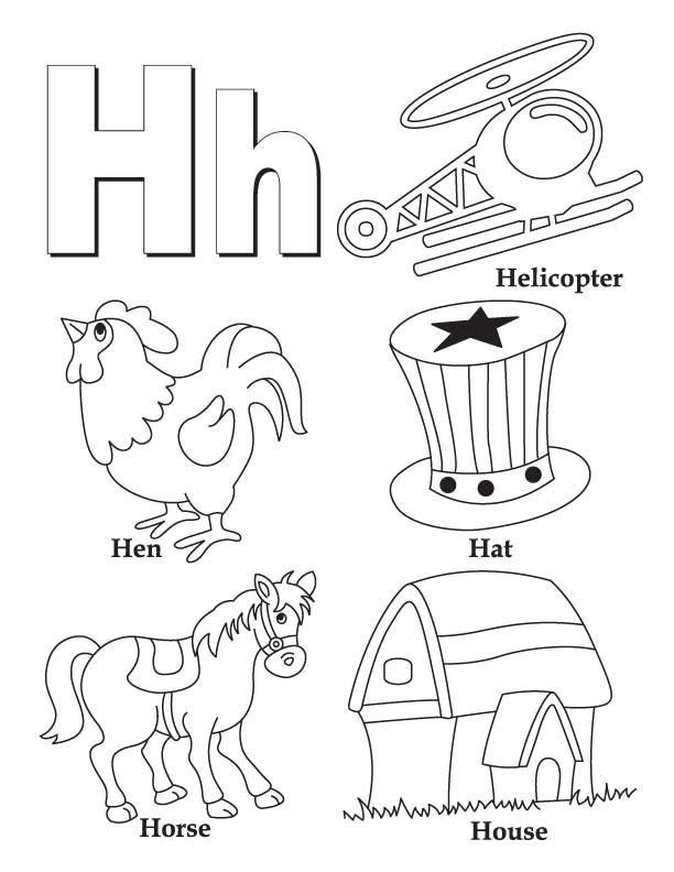 Letter h coloring pages to download and print for free