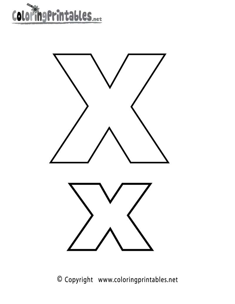 Letter x coloring pages to download and print for free