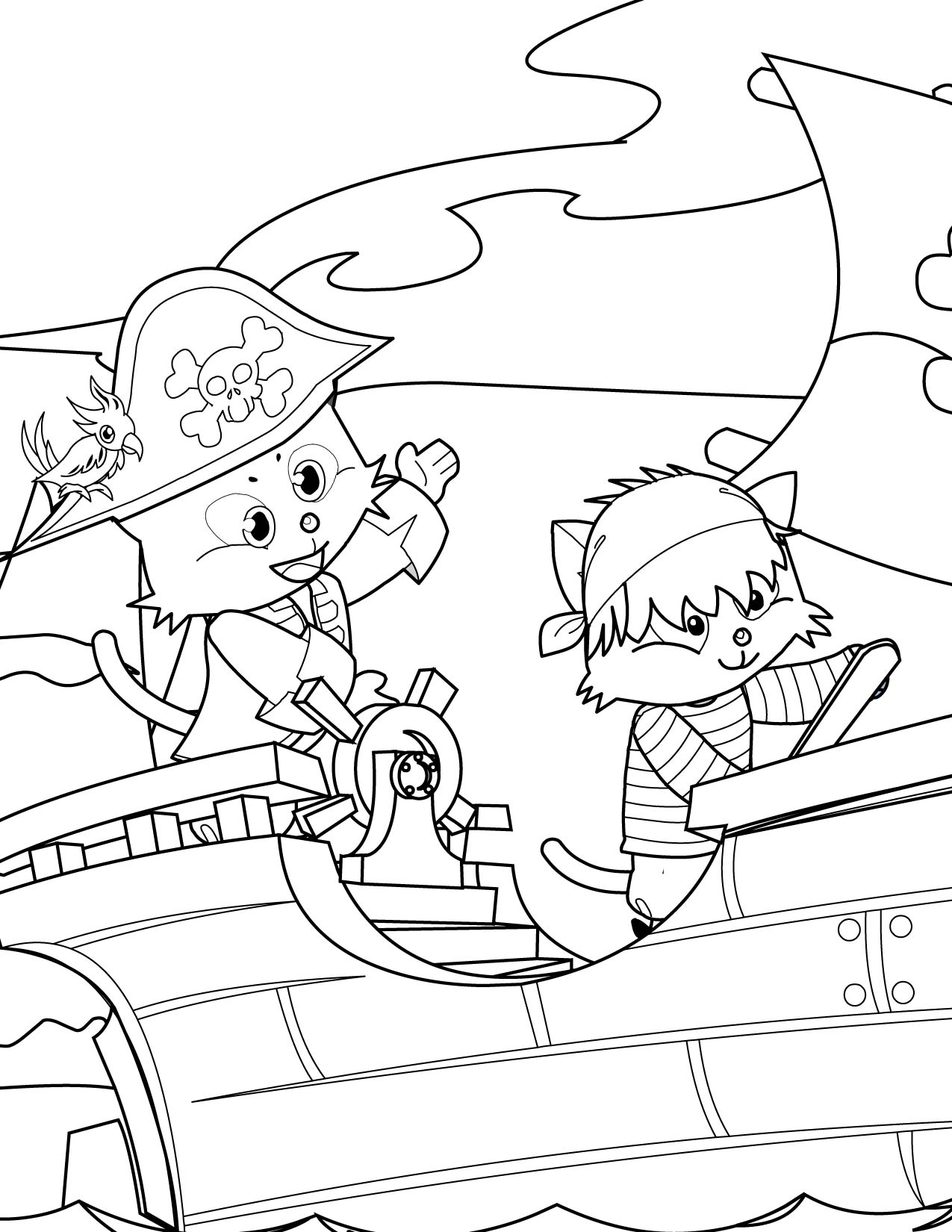 Pirate coloring pages to download and print for free