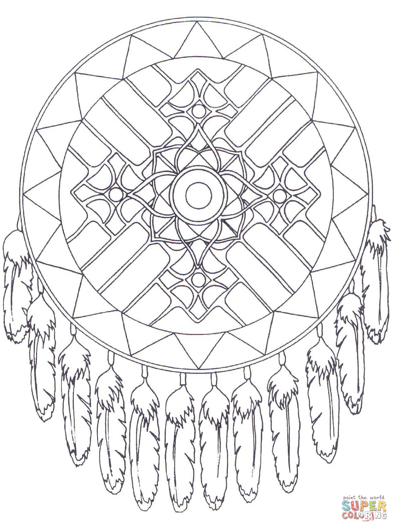 Dreamcatcher coloring pages to download and print for free