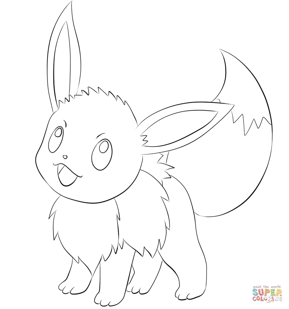 Eevee coloring pages to download and print for free