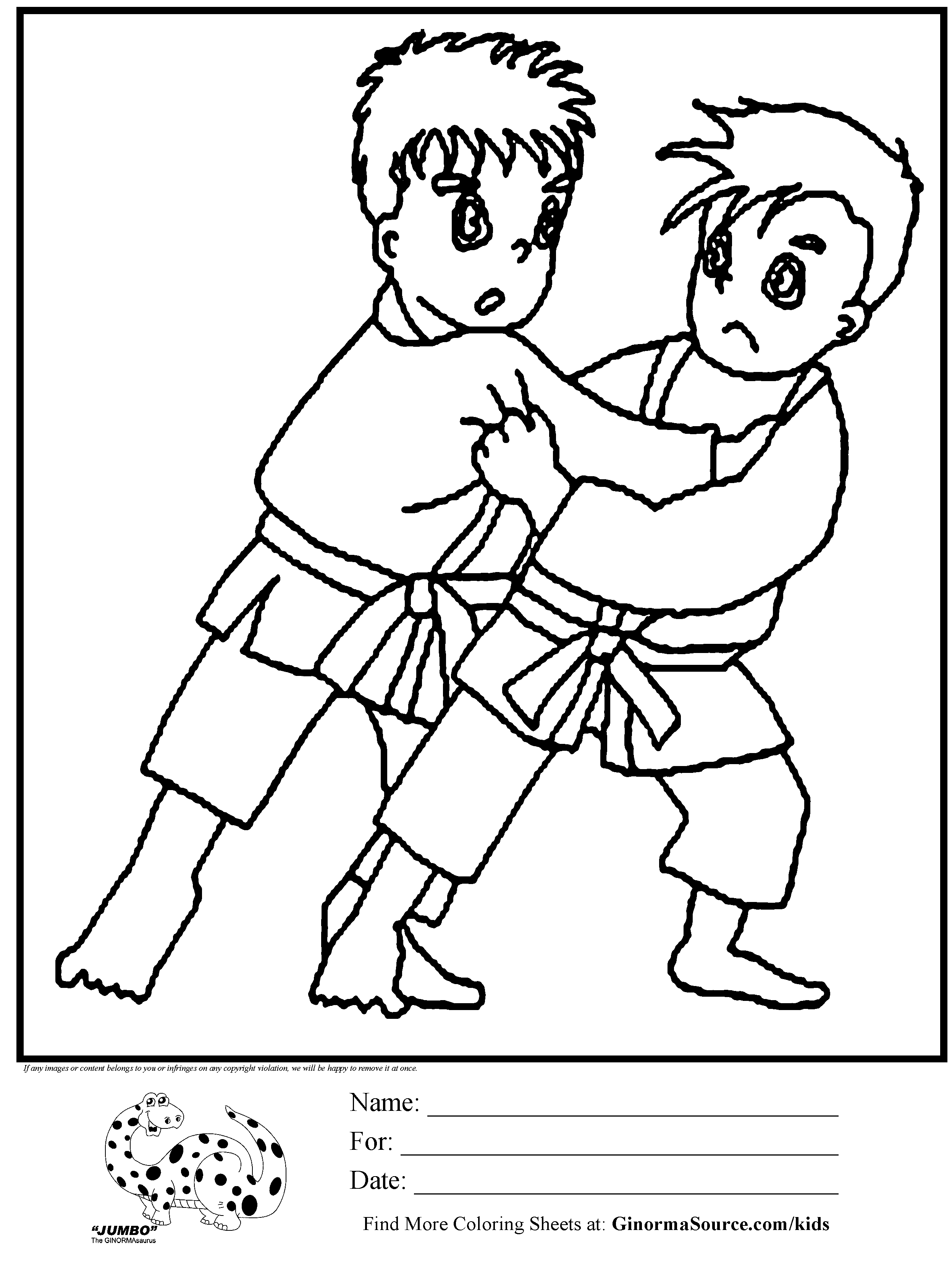 Karate coloring pages download and print for free