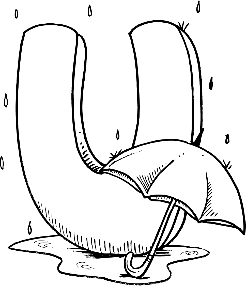 Letter u coloring pages to download and print for free
