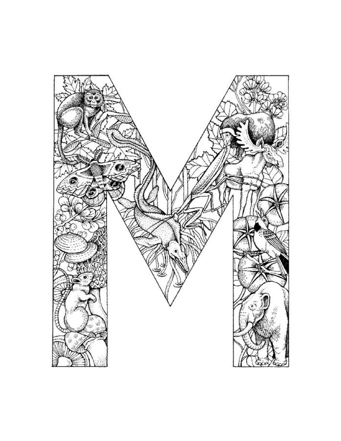 Letter m coloring pages to download and print for free