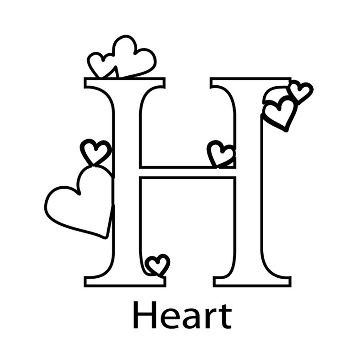 Letter h coloring pages to download and print for free