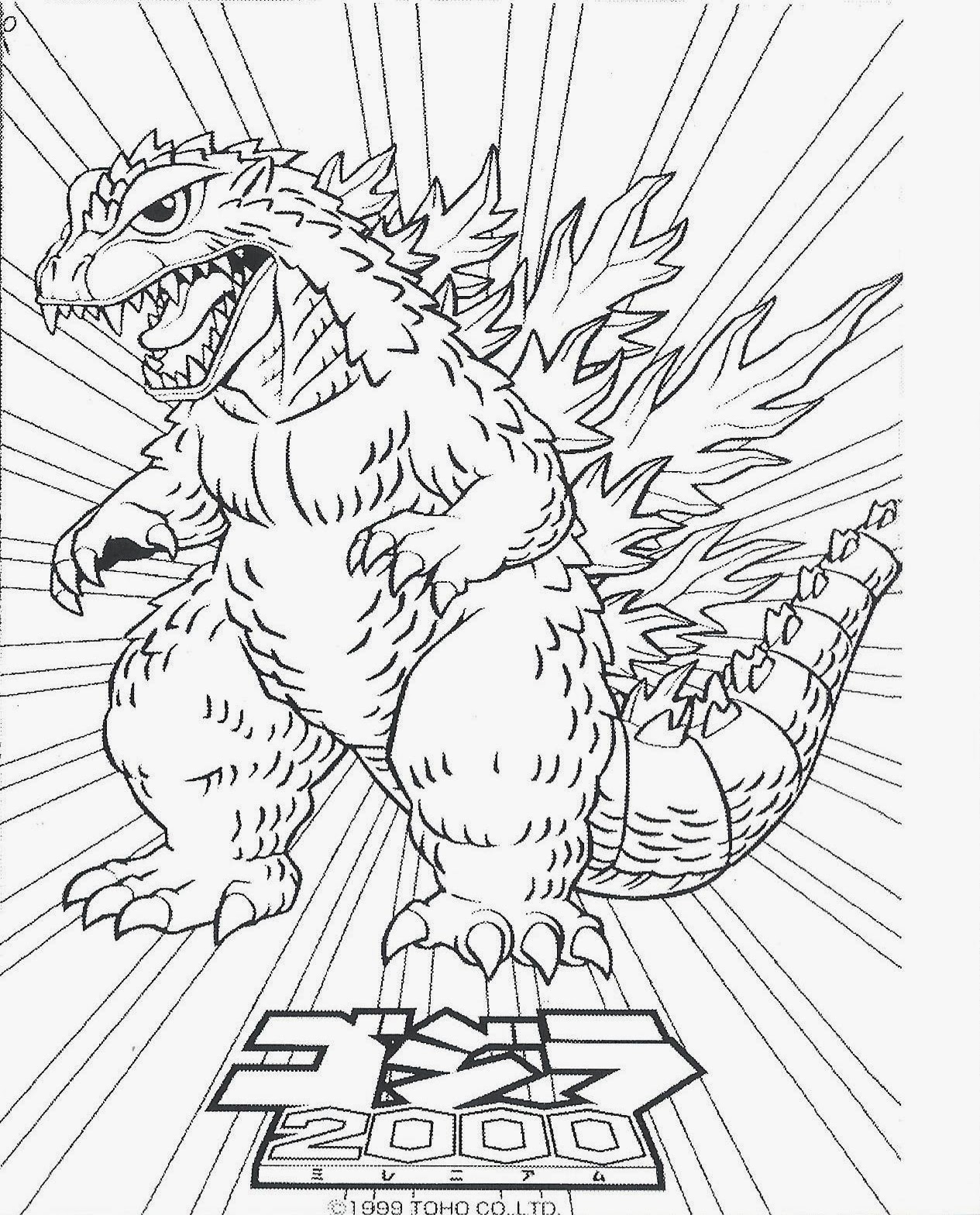 Godzilla coloring pages to download and print for free
