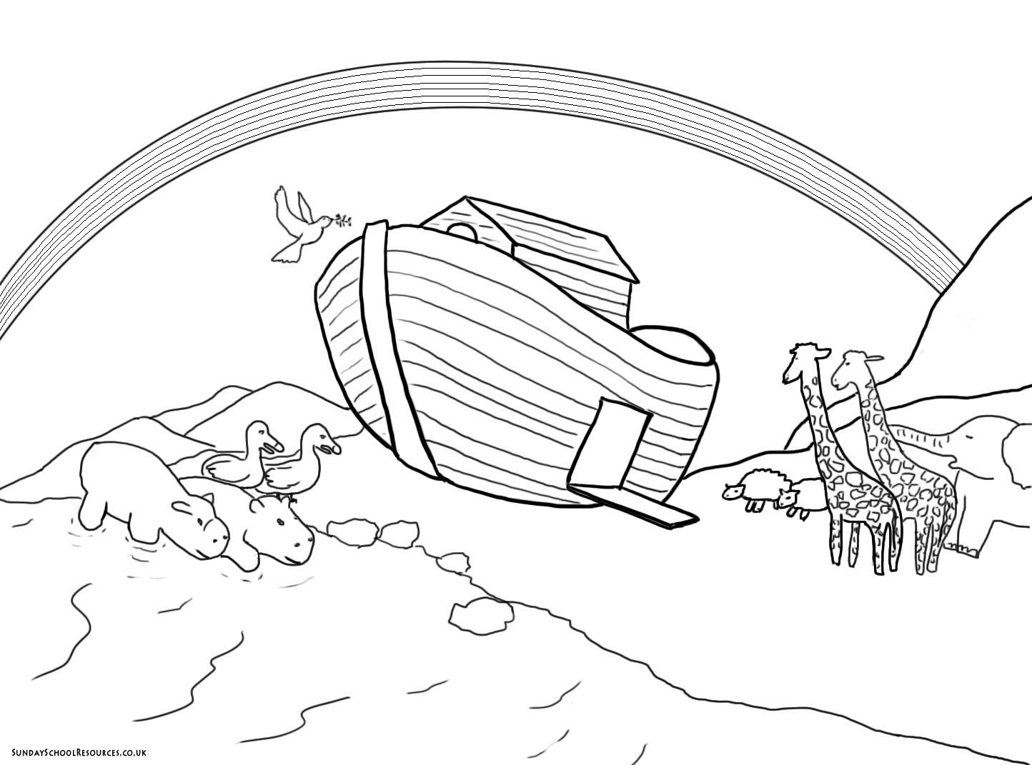 Noah ark coloring pages to download and print for free