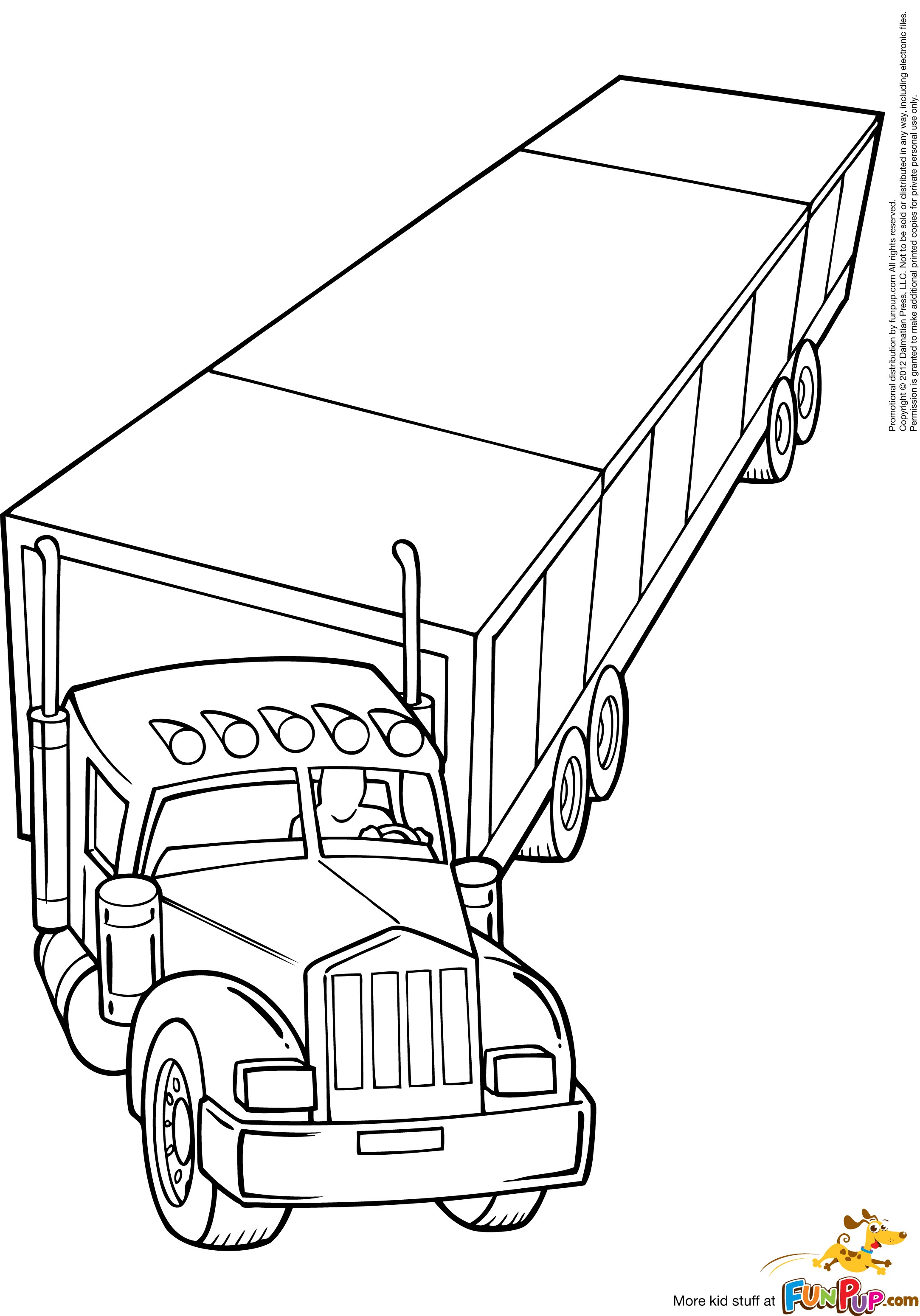 Semi truck coloring pages to download and print for free