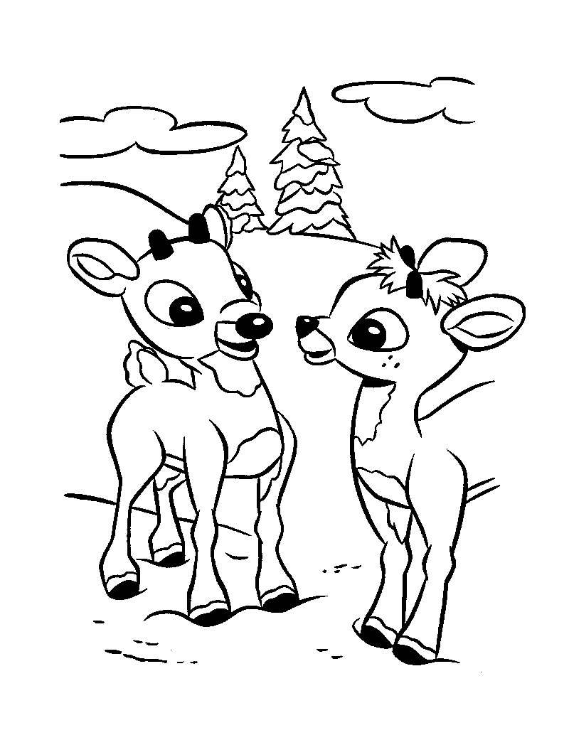 Baby reindeer coloring pages download and print for free