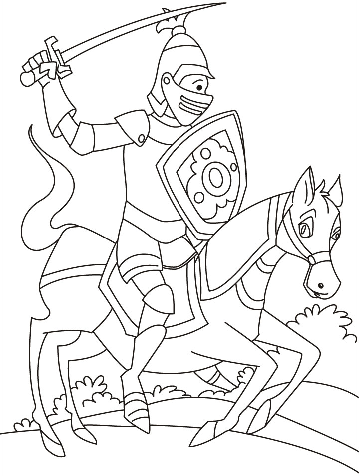 Knight coloring pages to download and print for free