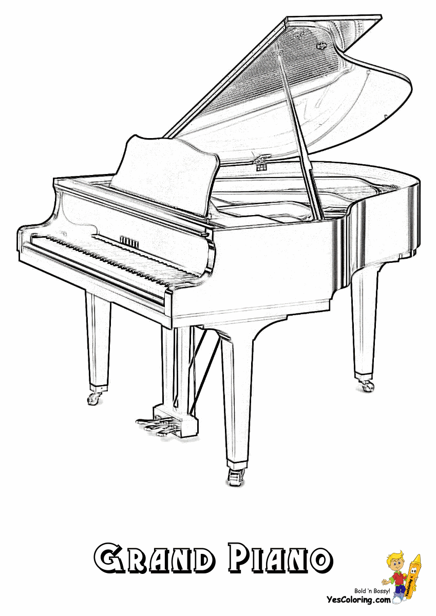 Piano coloring pages to download and print for free