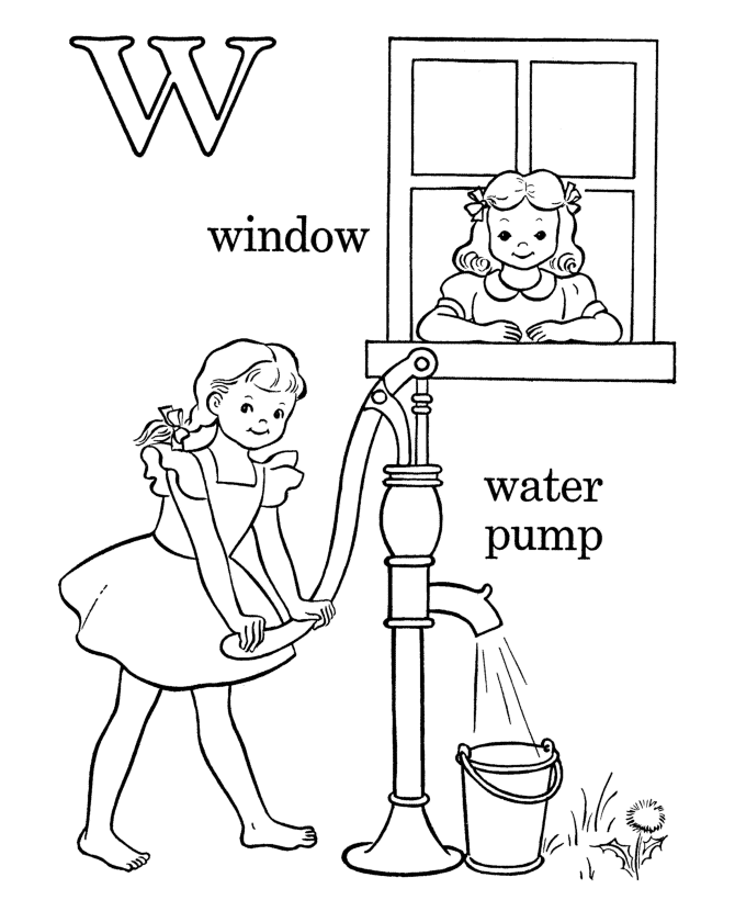 Letter w coloring pages to download and print for free