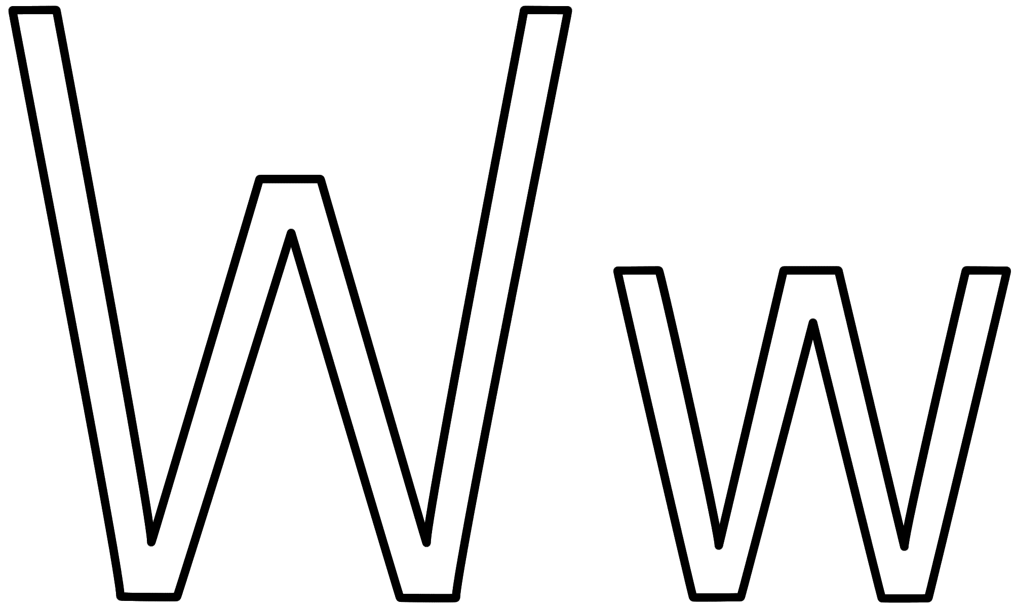 Letter w coloring pages to download and print for free