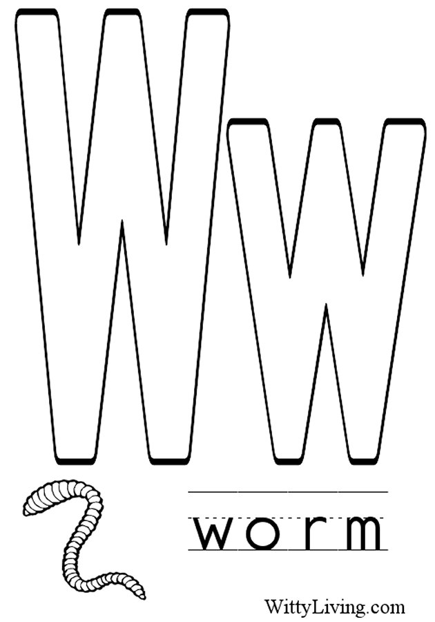 Letter w coloring pages to download and print for free