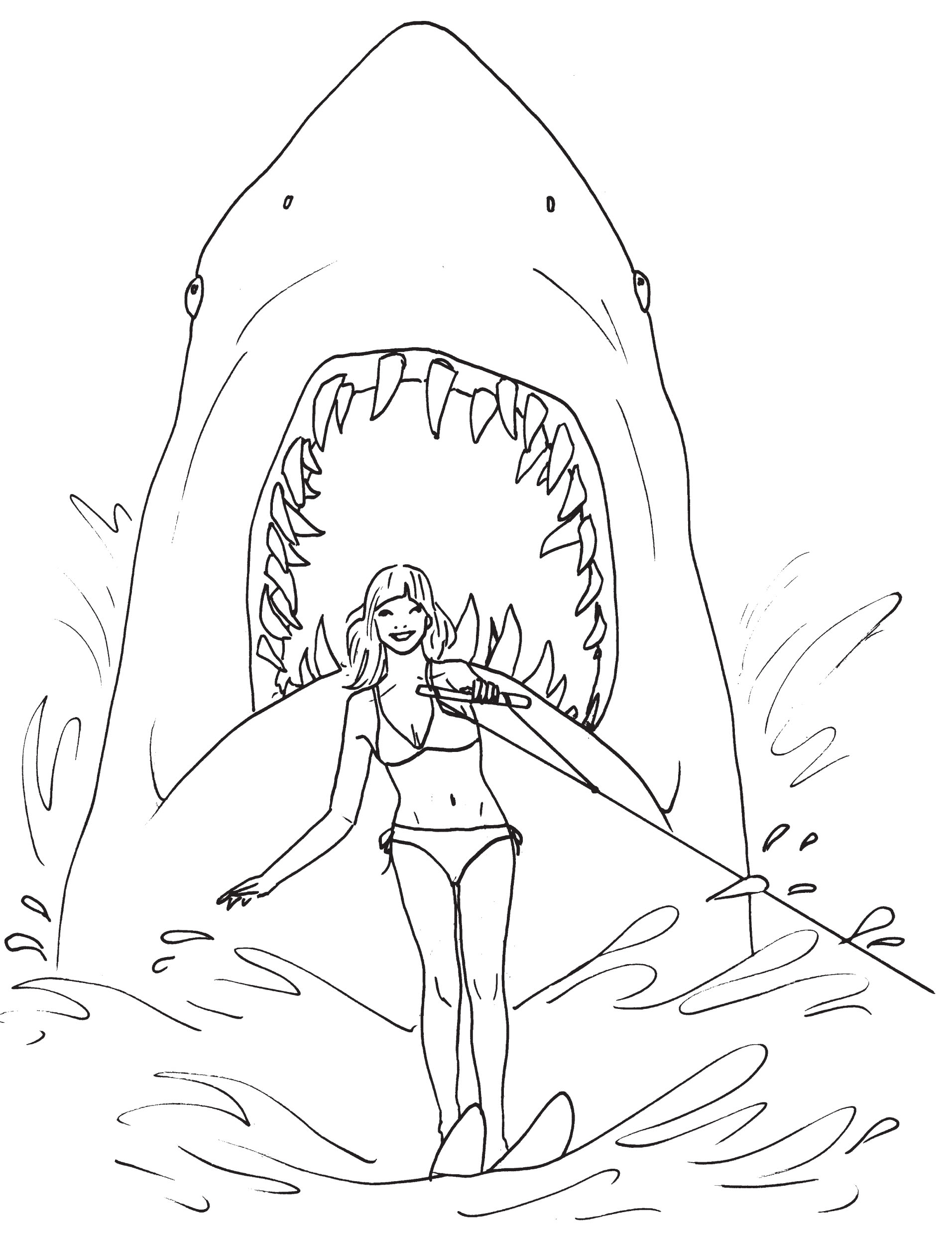 Great white shark coloring pages to download and print for free