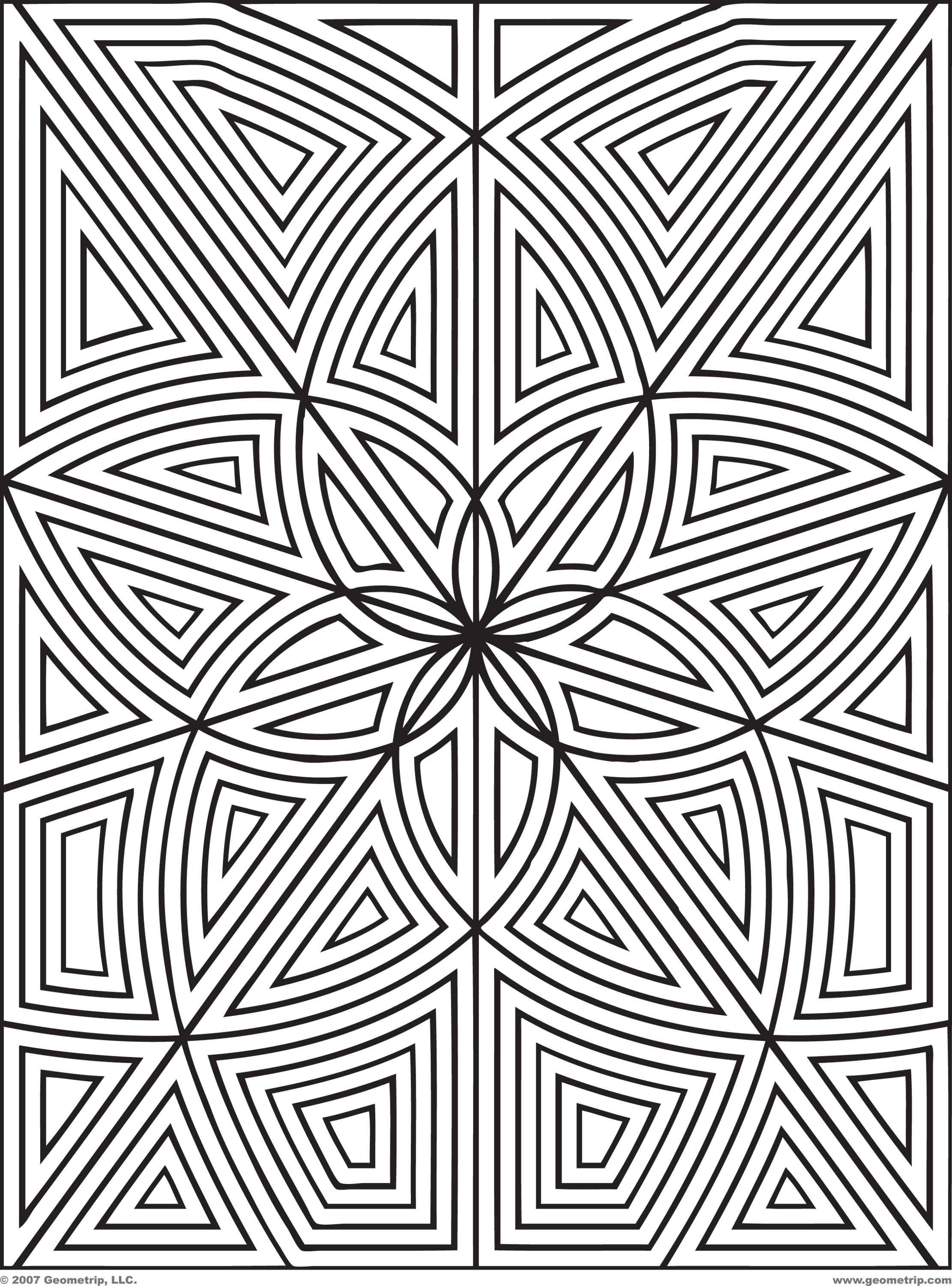 Geometric design coloring pages to download and print for free