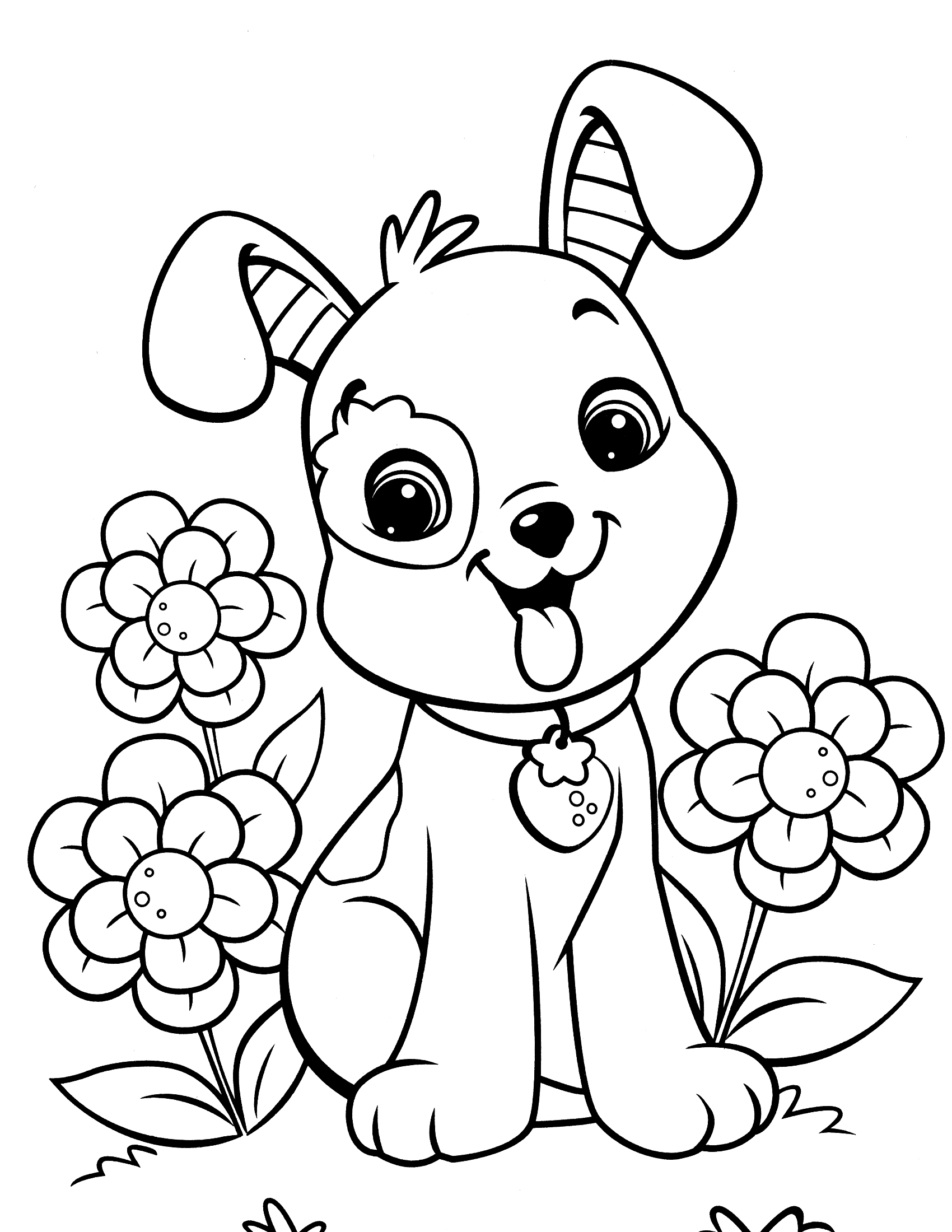 Cute dog coloring pages to download and print for free