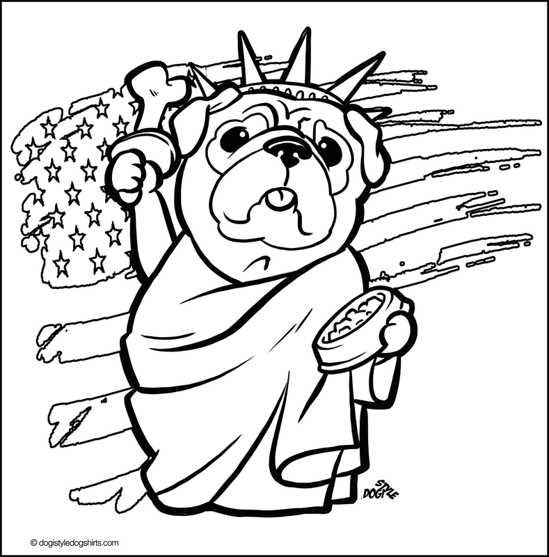 Pug coloring pages to download and print for free