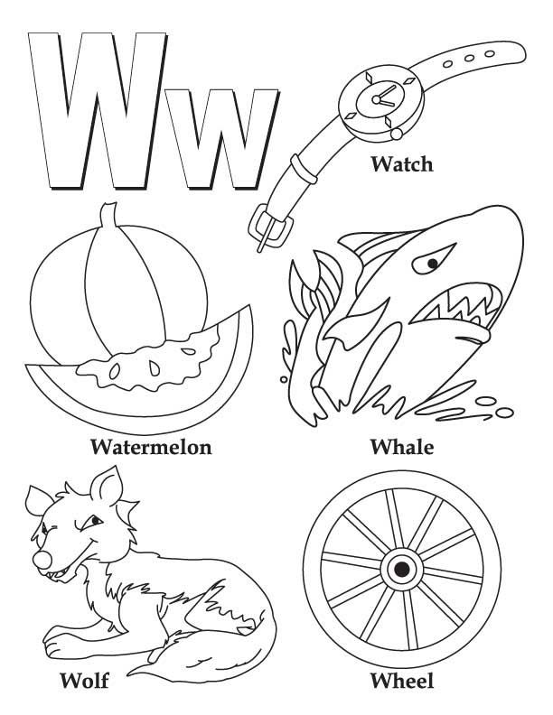 Letter w coloring pages to download and print for free