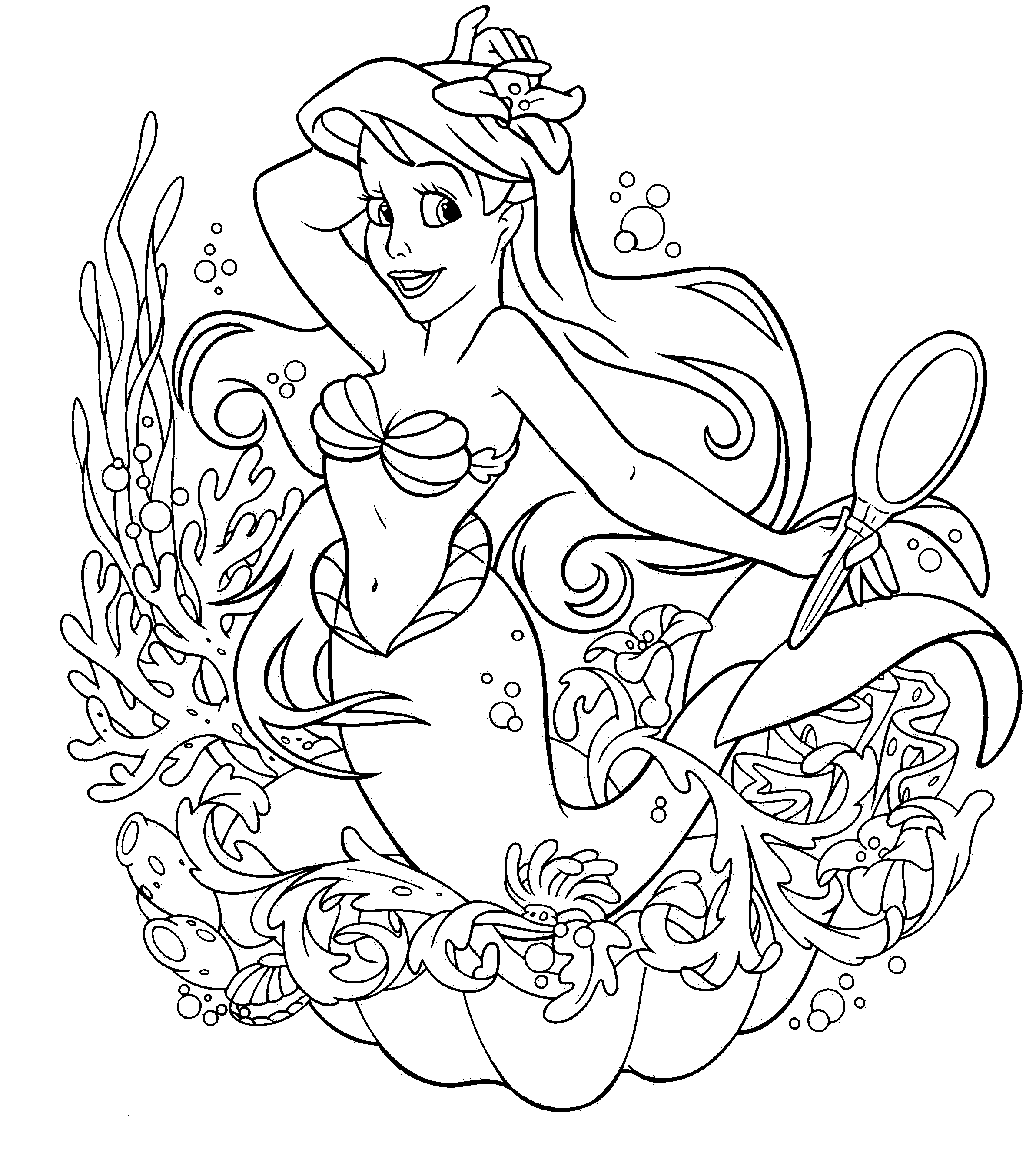 Disney princess coloring pages to print to download and print for free