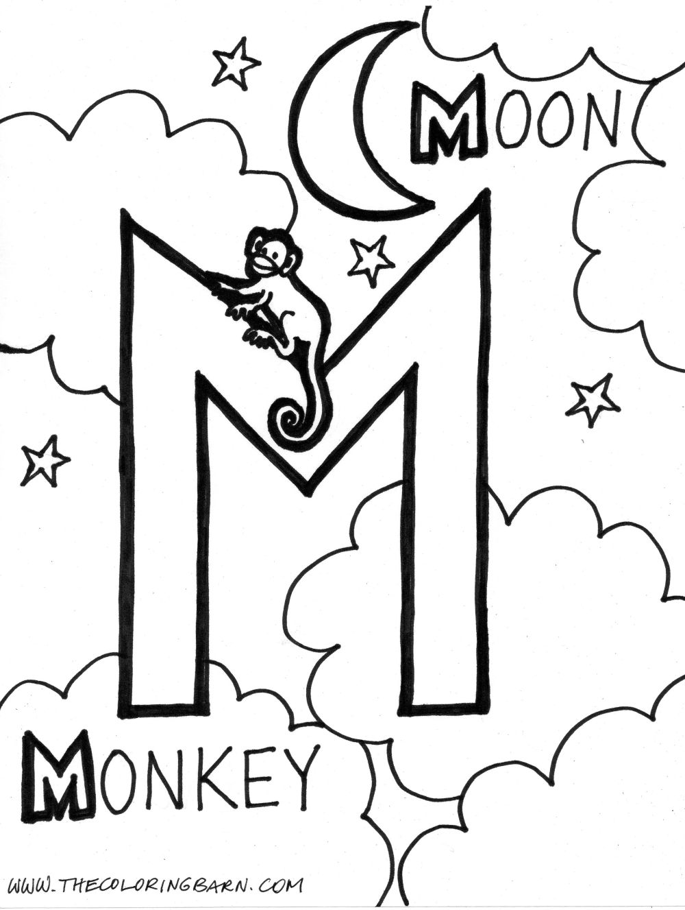 Letter m coloring pages to download and print for free