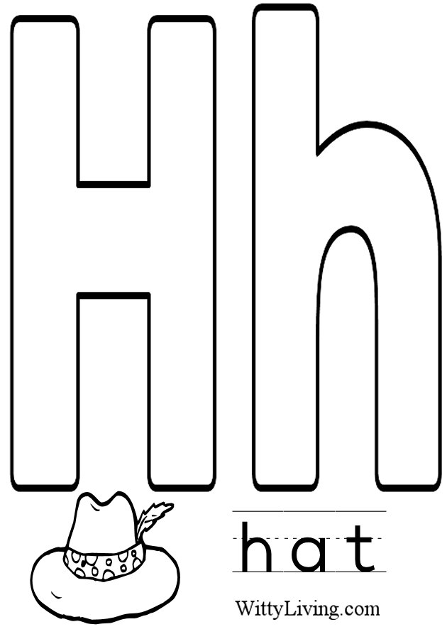 Letter h coloring pages to download and print for free