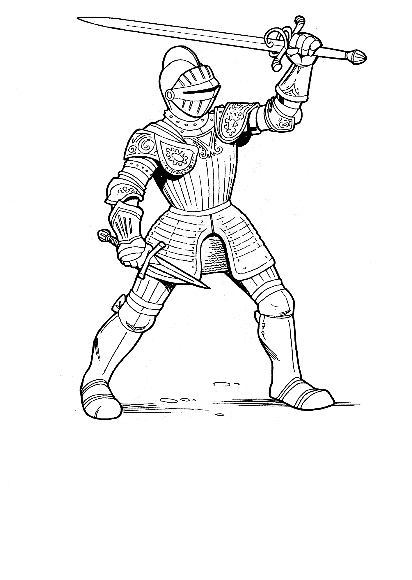 Knight coloring pages to download and print for free