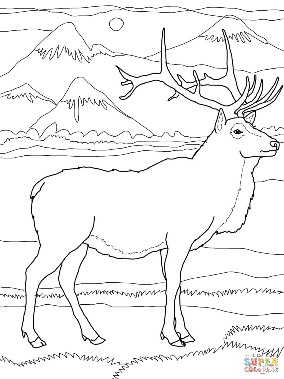 Bull elk coloring pages download and print for free
