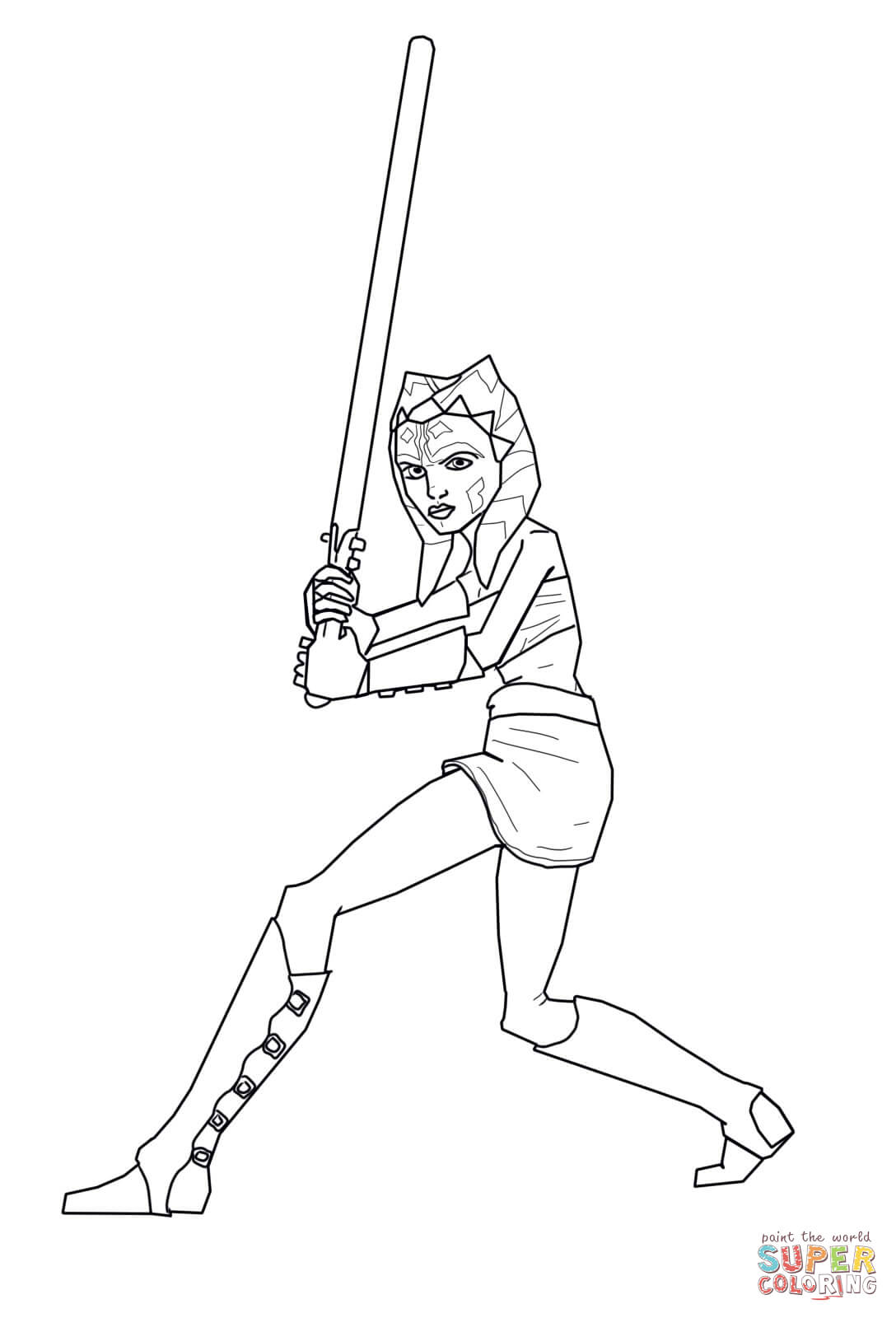 Ahsoka coloring pages download and print for free