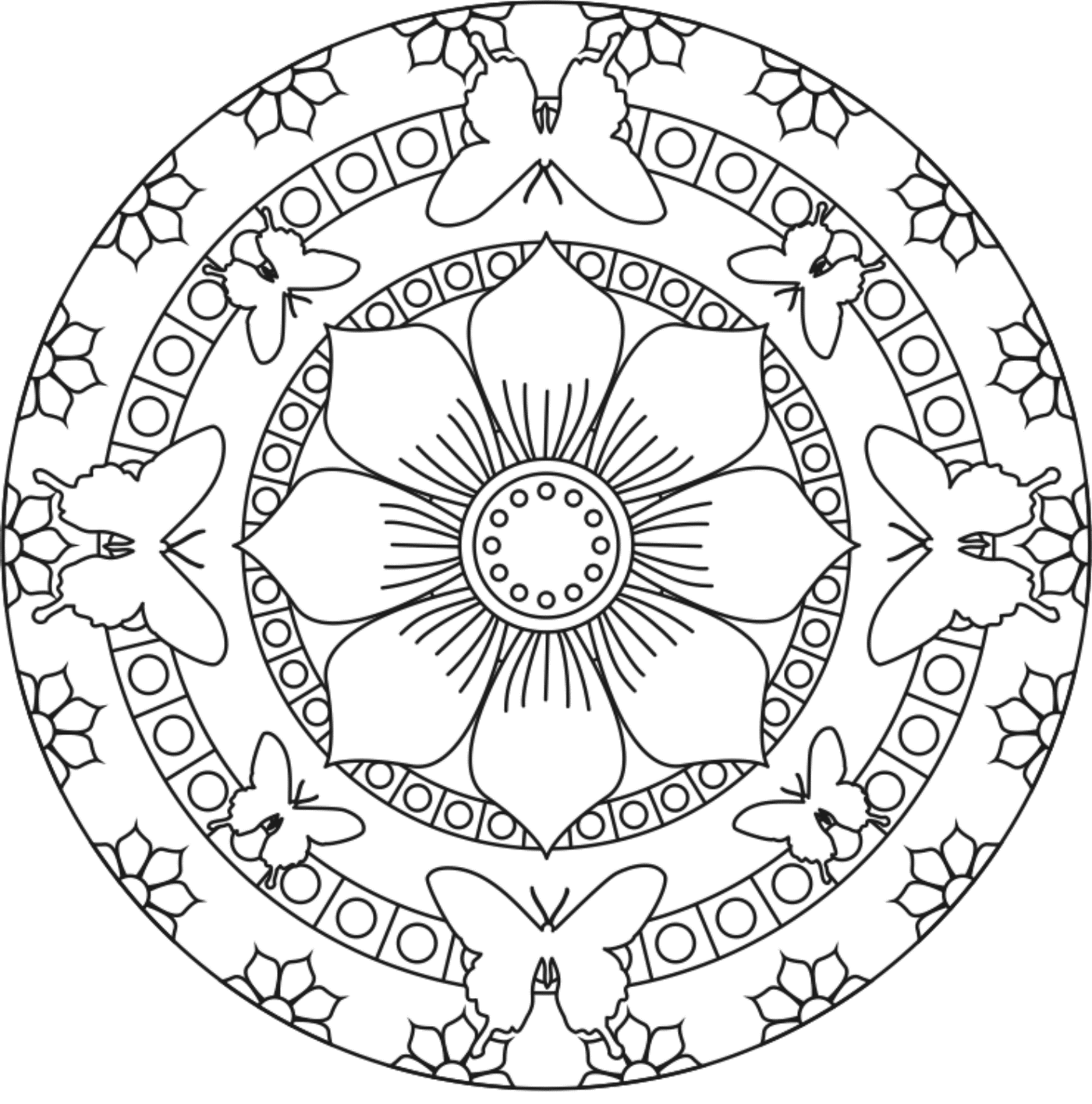 Mandala coloring pages for kids to download and print for free