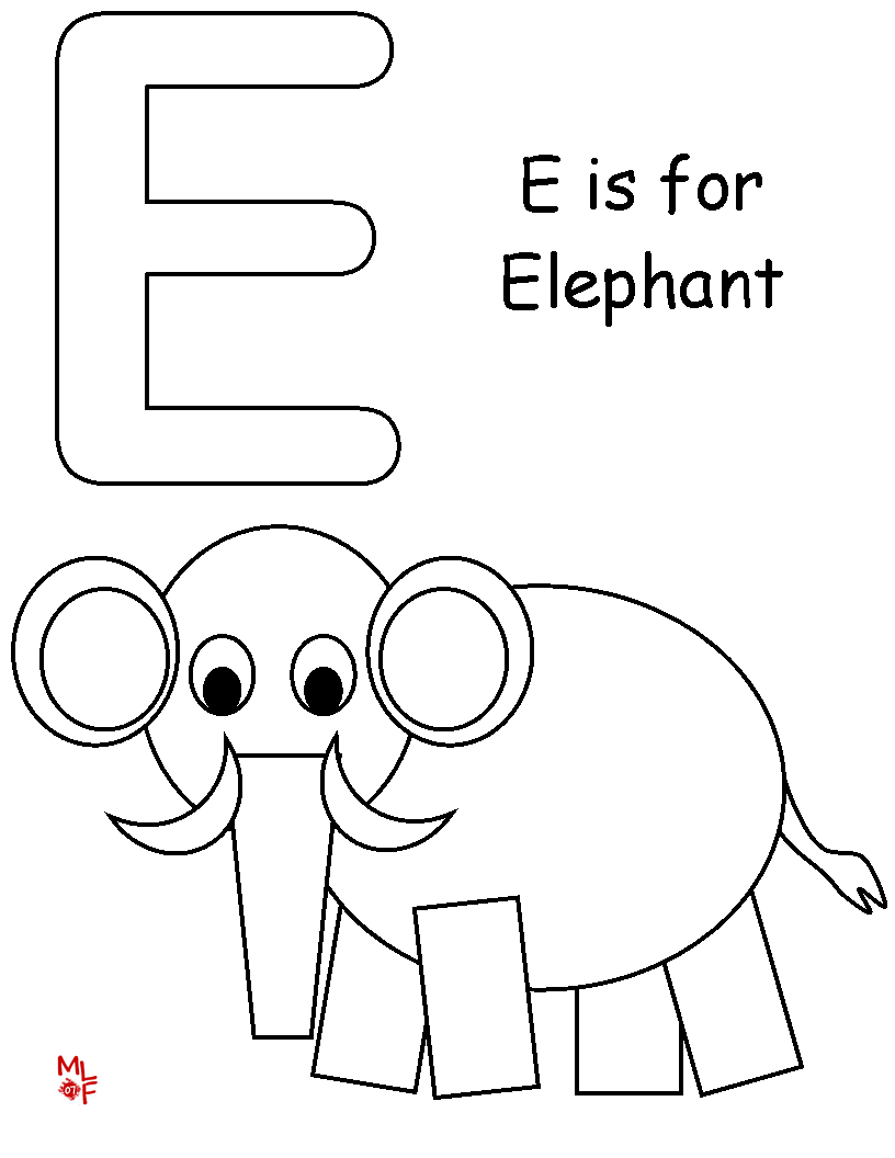 Letter e coloring pages to download and print for free