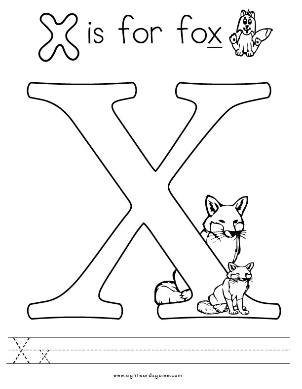 Letter x coloring pages to download and print for free