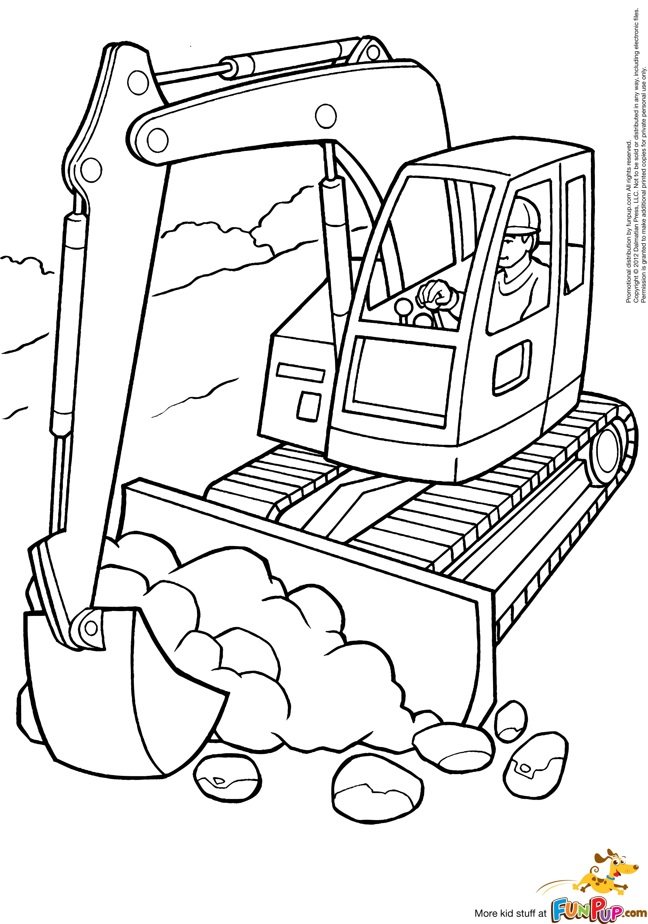 Excavator coloring pages to download and print for free